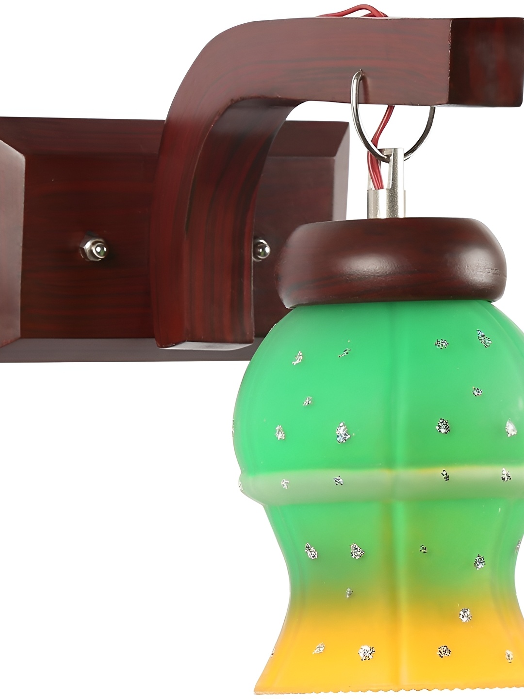

1ST TIME Green & Yellow Colourblocked Glass Traditional Wall Lamp