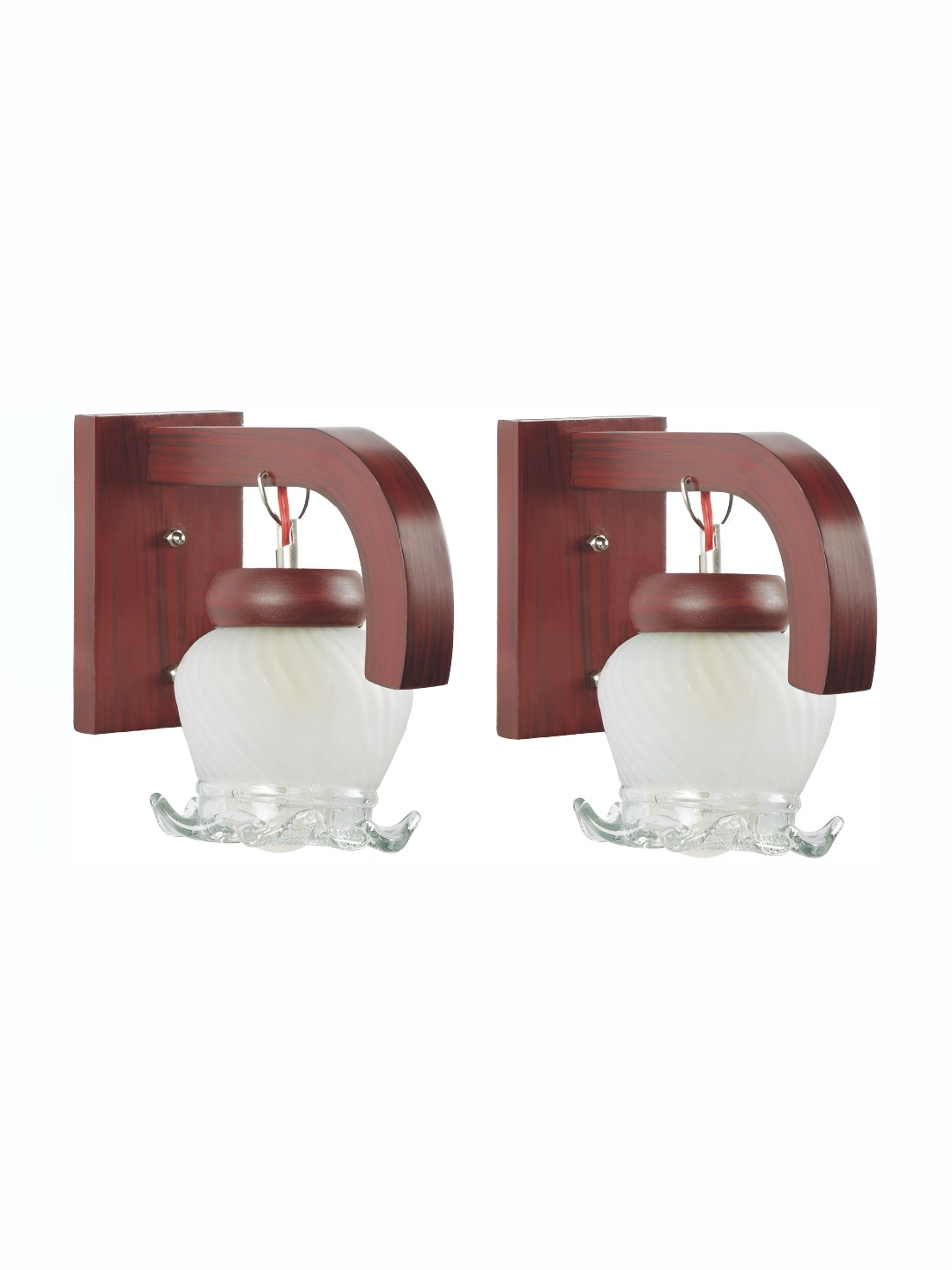 1ST TIME Maroon Textured Glass Traditional Wall Lamp
