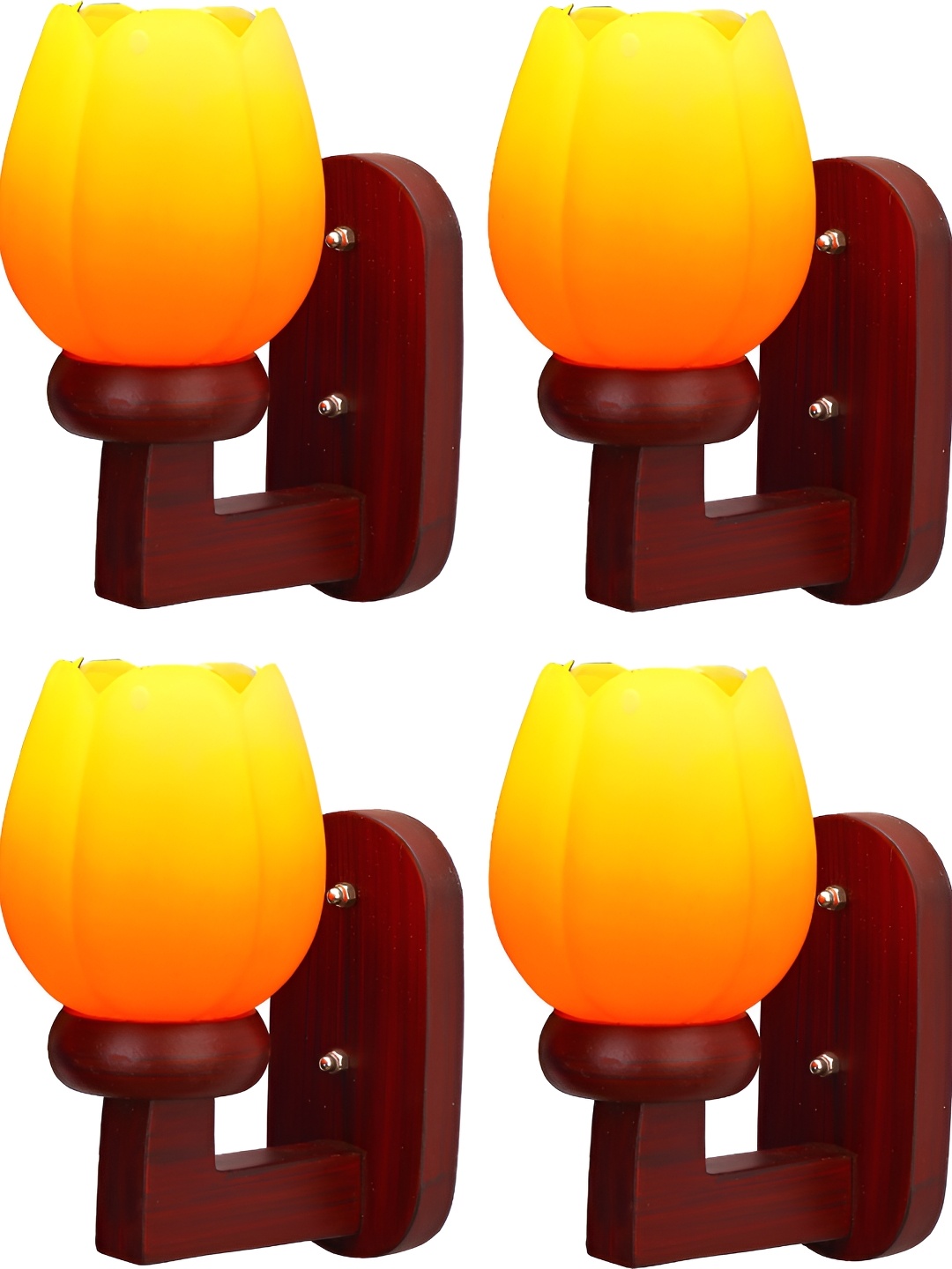 

1ST TIME Orange & Yellow Textured Glass Traditional Wall Lamp