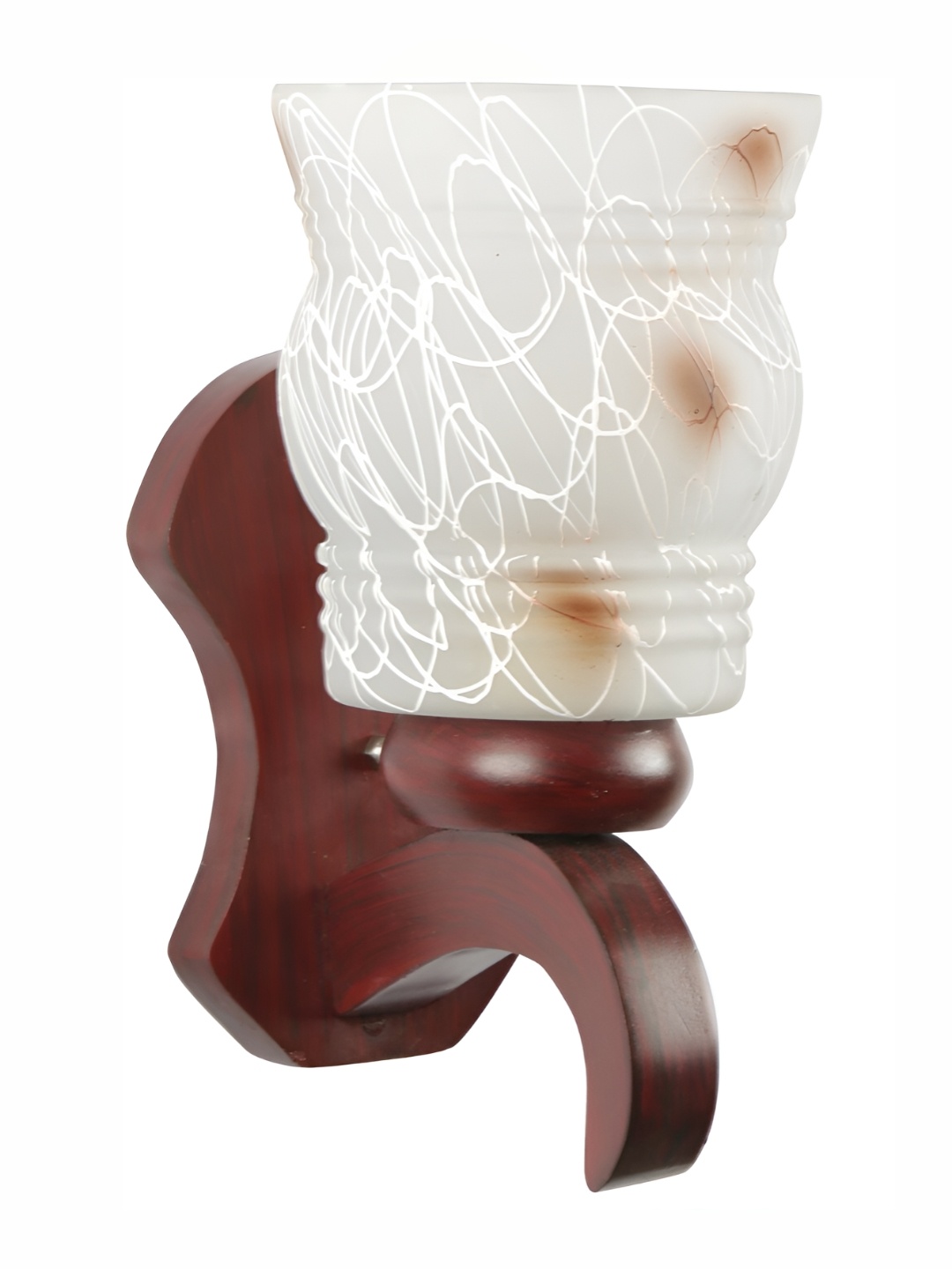 1ST TIME Brown & White Printed Glass Traditional Wall Lamp