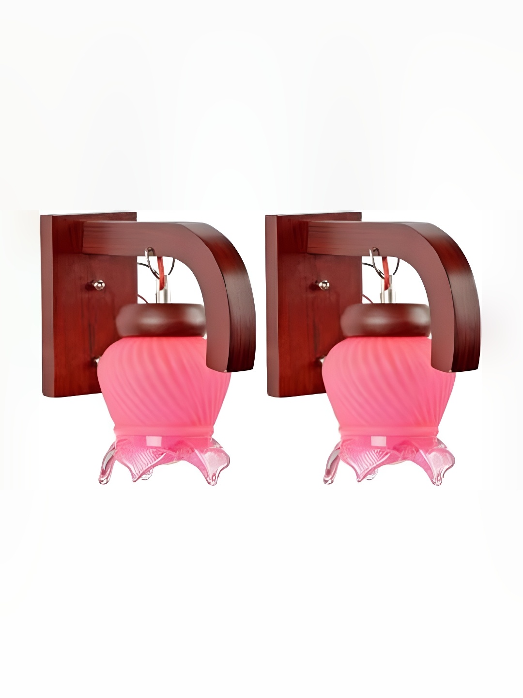 

1ST TIME Brown & Pink Glass Traditional Wall Lamp