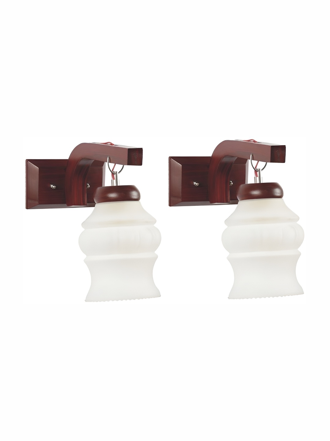 

1ST TIME White & Brown Glass Traditional Wall Lamp