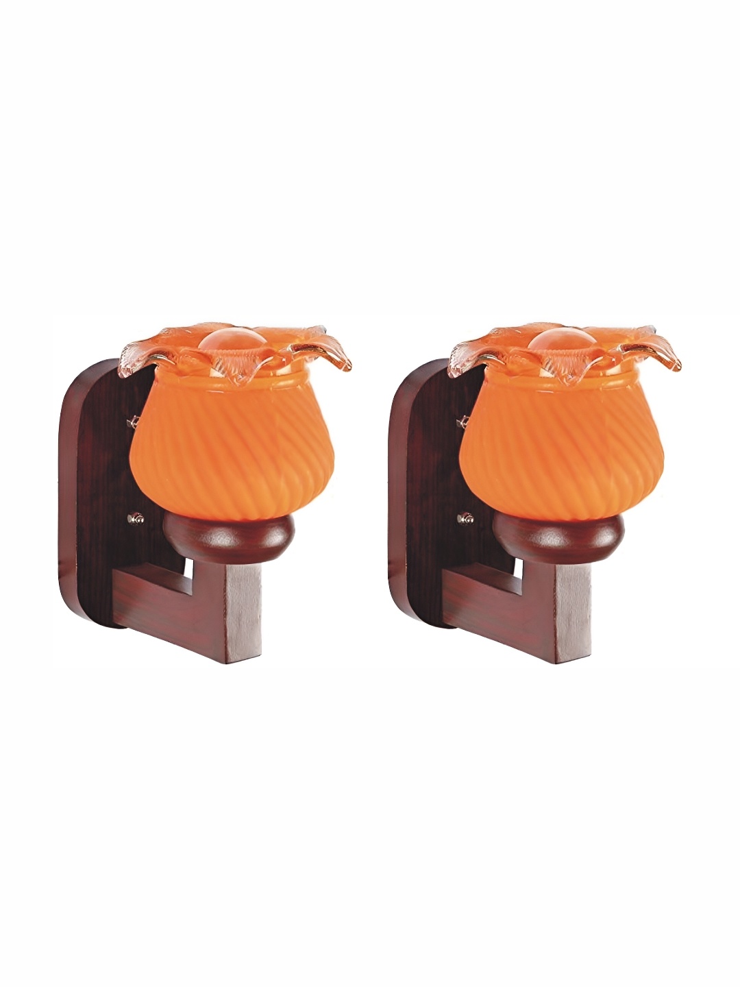 

1ST TIME Orange & Brown Textured Glass Traditional Wall Lamp