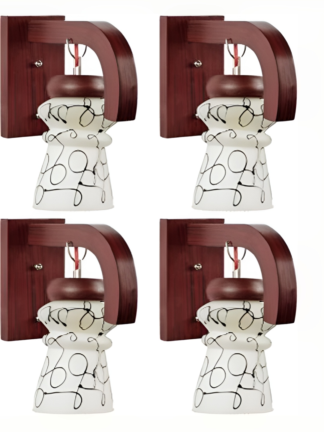 

1ST TIME White & Brown Printed Glass Traditional Wall Lamp
