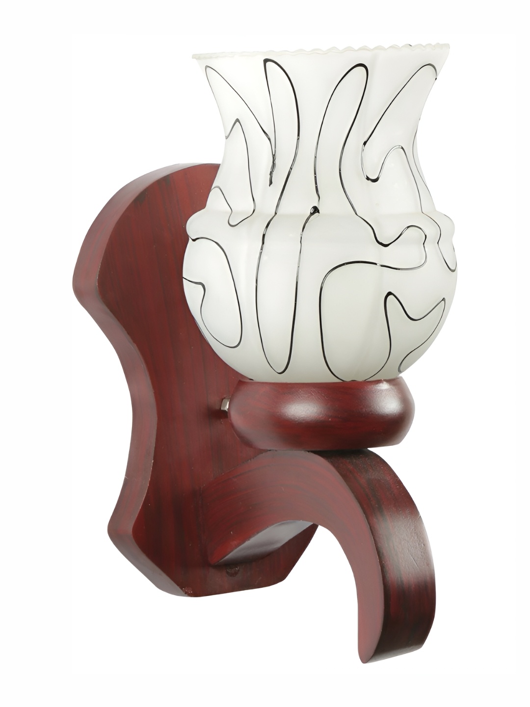

1ST TIME Brown & White Printed Glass Traditional Wall Lamp