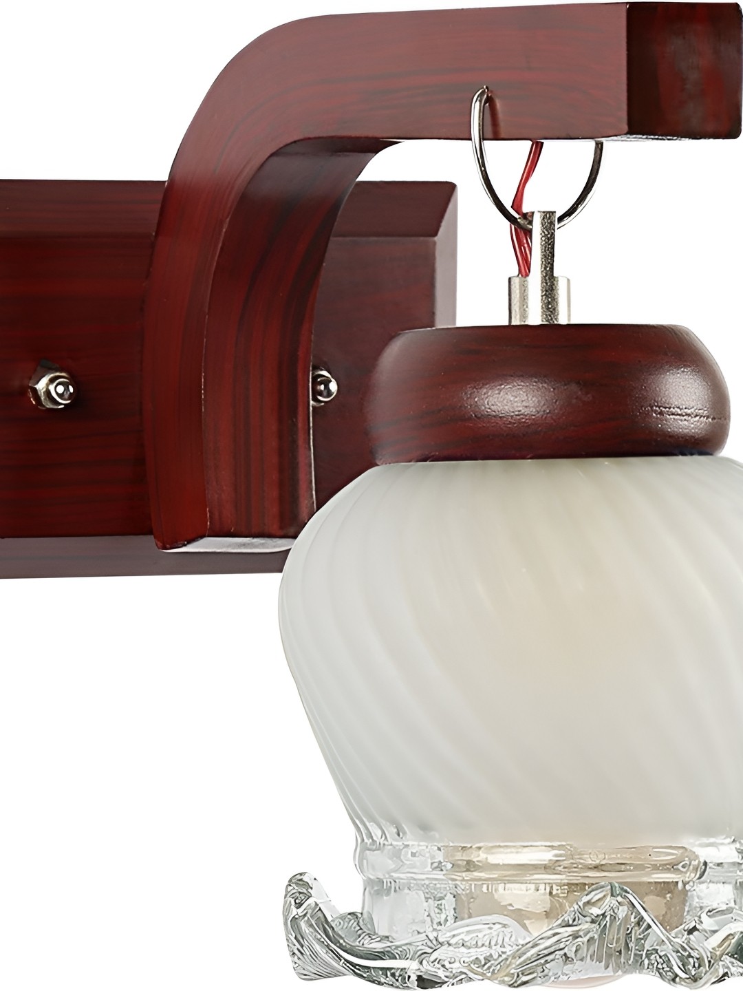 

1ST TIME White & Brown Textured Glass Traditional Spherical Shaped Wall Lamp