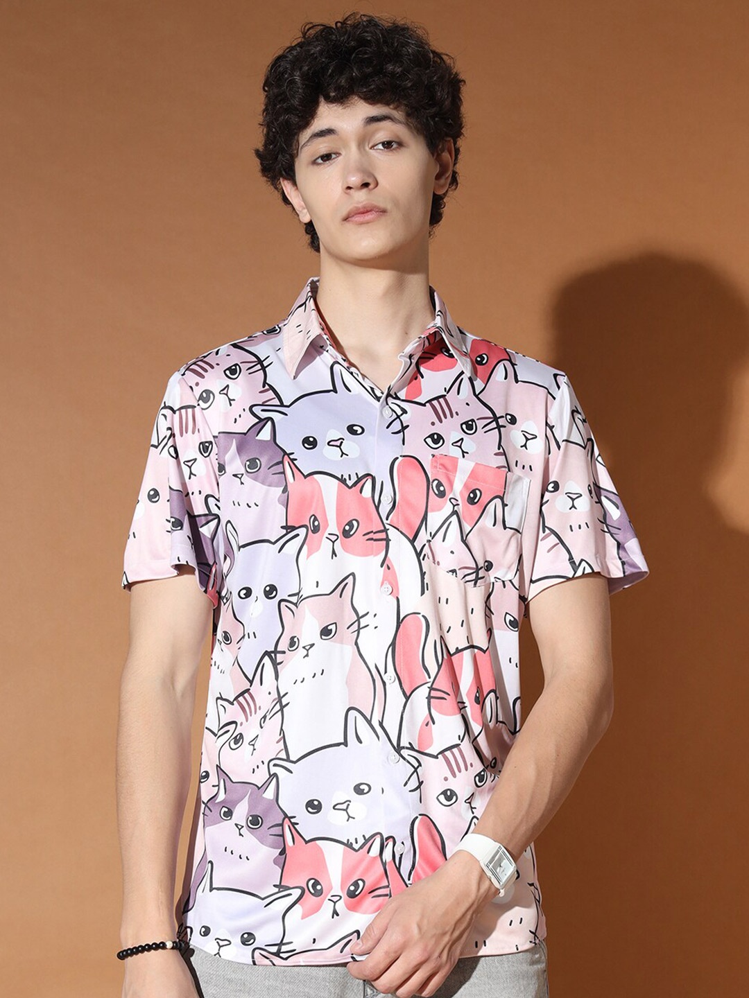 

BAESD Standard Conversational Printed Casual Shirt, White