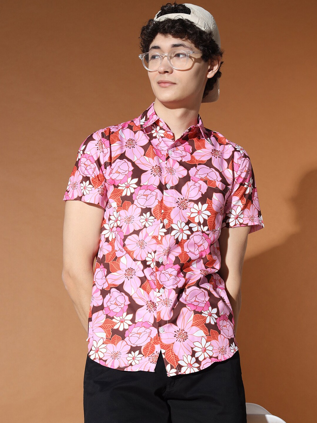 

BAESD Standard Floral Printed Opaque Casual Shirt, Pink