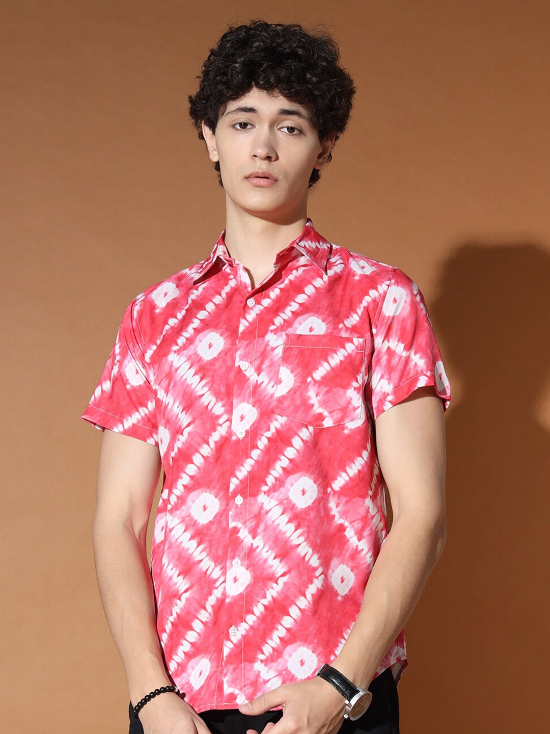 

BAESD Standard Tie & Dye Casual Shirt, Red