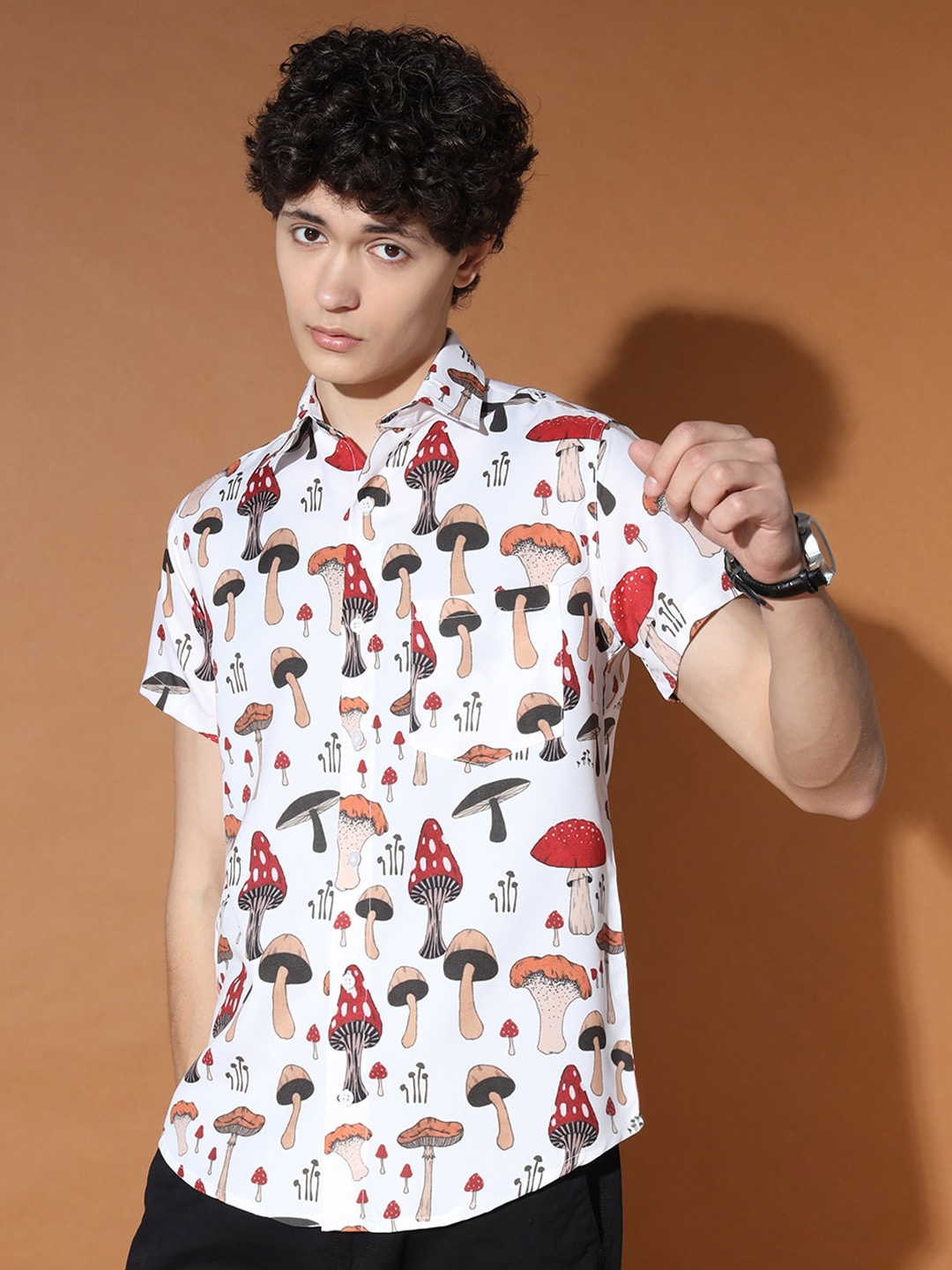 

BAESD Standard Graphic Printed Casual Shirt, White