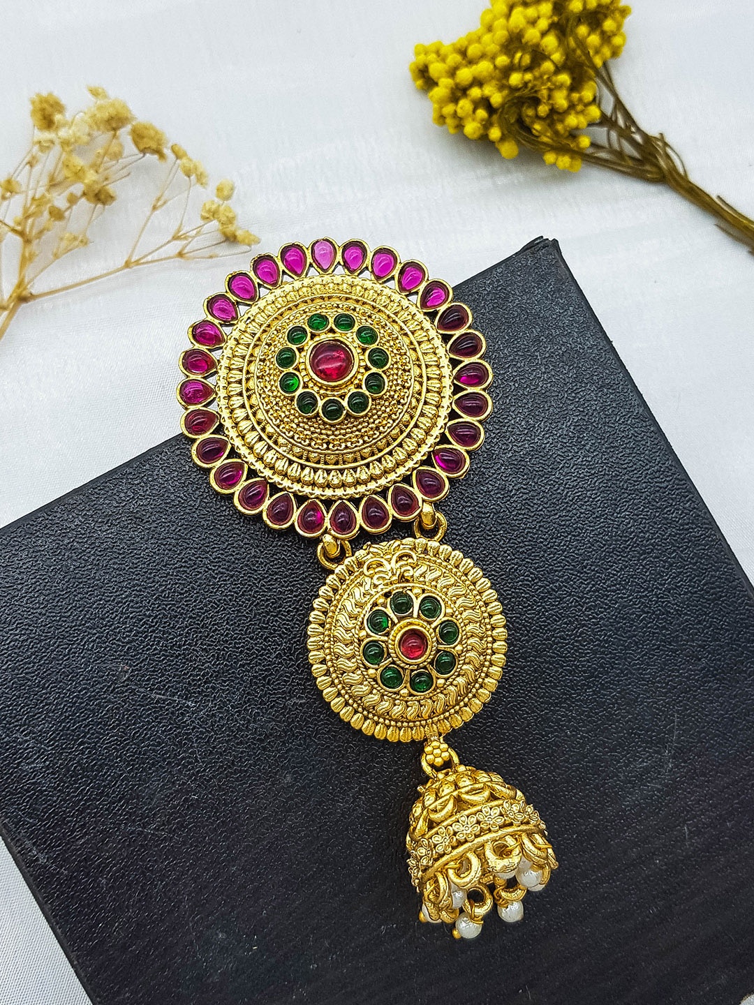 

GRIIHAM Gold-Plated Artificial Stones Studded Head Jewellery