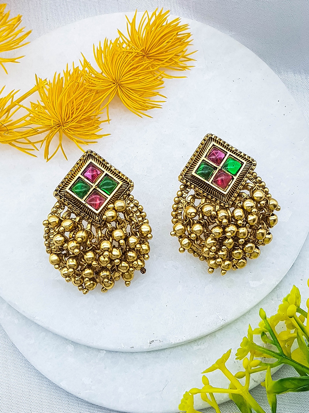 

GRIIHAM Gold Plated Contemporary Drop Earrings, Rose gold