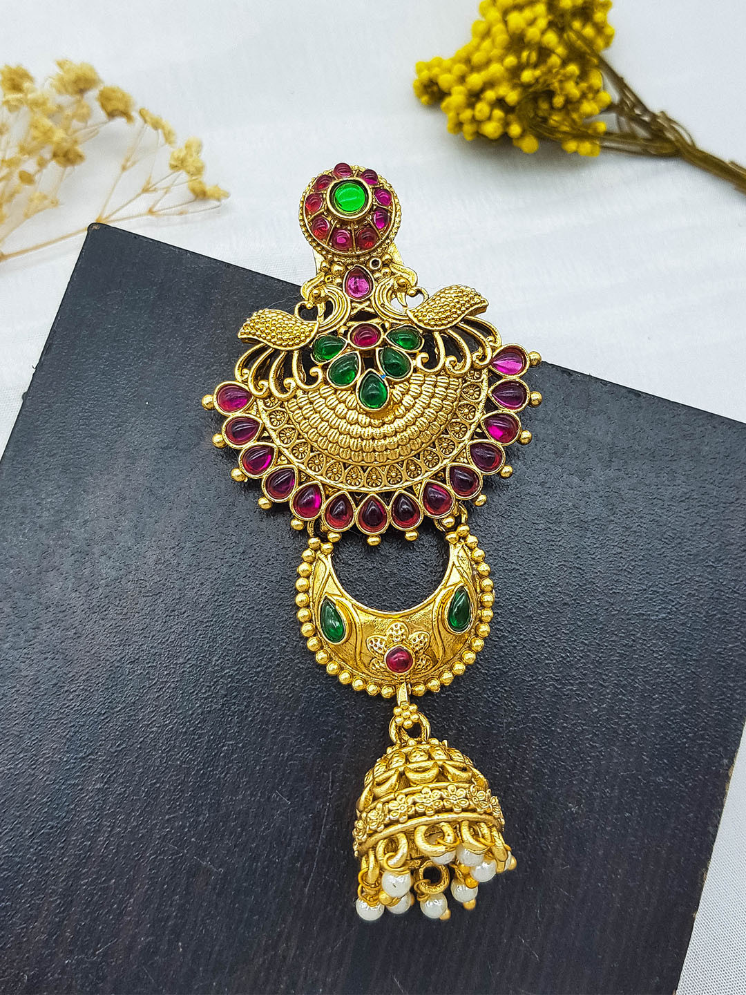 

GRIIHAM Gold-Plated Stones Studded Head Jewellery