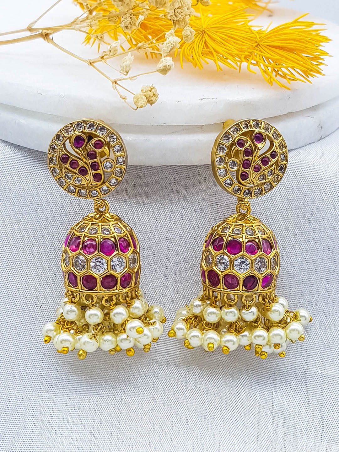 

GRIIHAM American Diamond Gold Plated Earrings