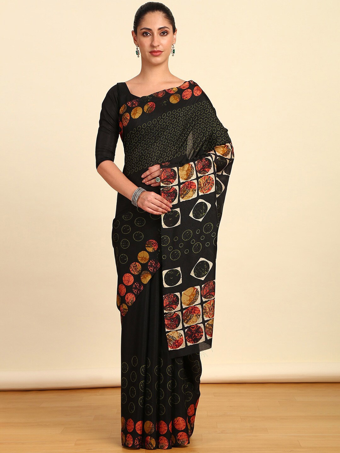 

Soch Pure Chiffon Saree, Black