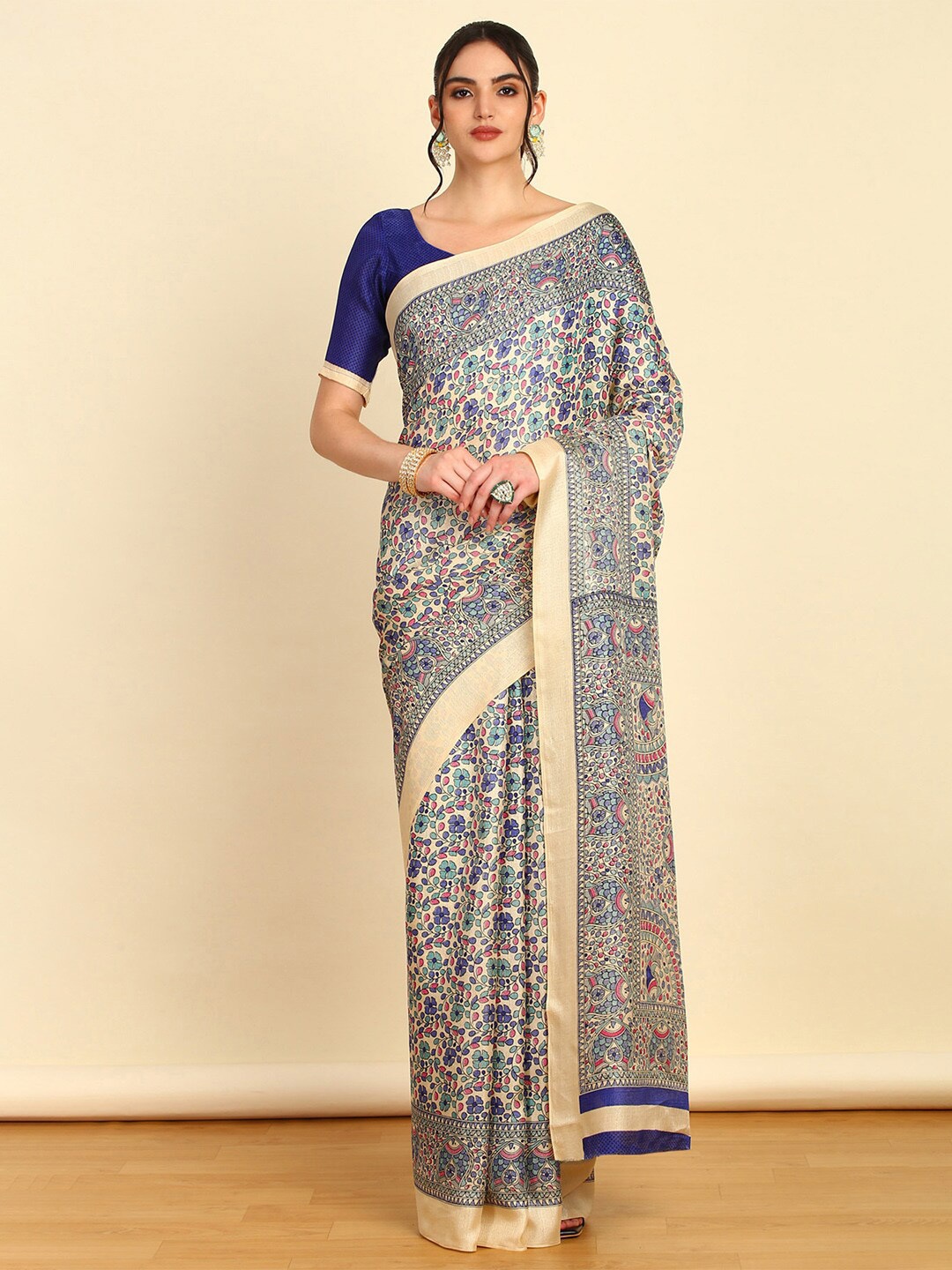 

Soch Floral Art Silk Saree, Blue