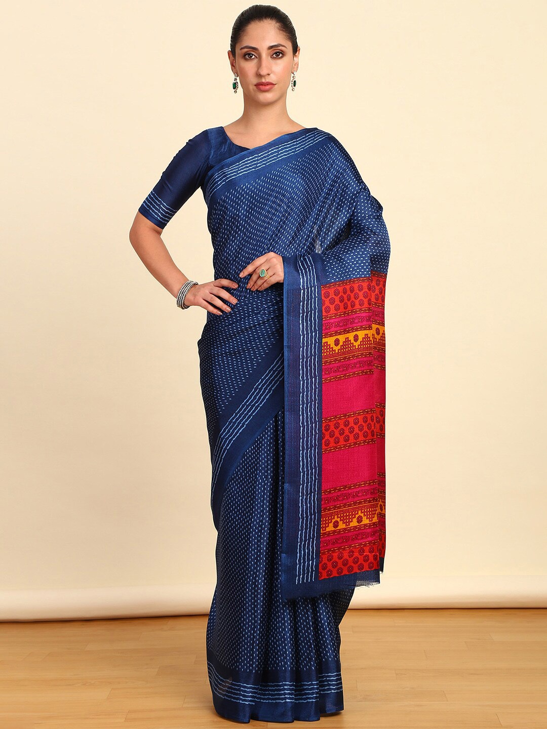 

Soch Geometric Art Silk Saree, Blue