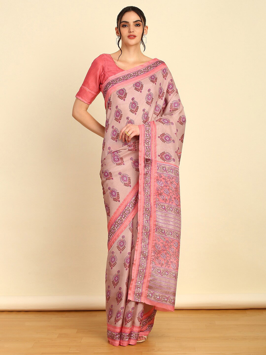 

Soch Floral Printed Saree, Pink