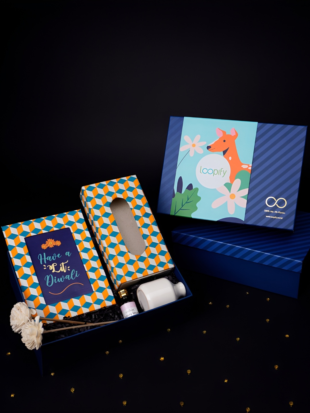 

LOOPIFY WORLD White & Blue 6 Pcs Home Gift Sets