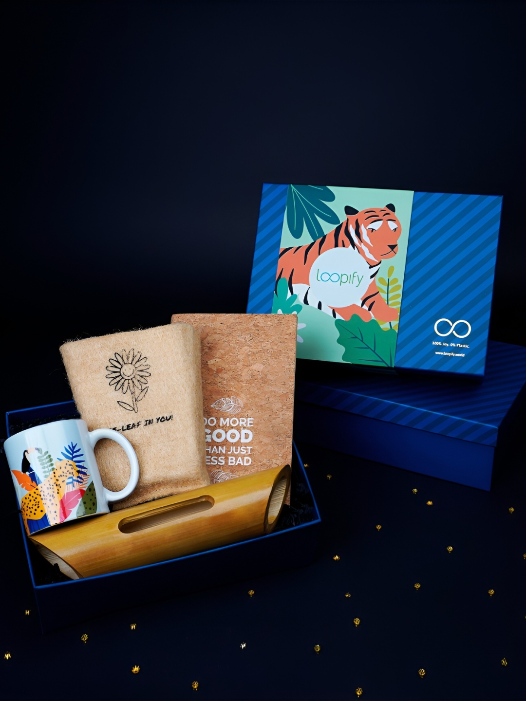 

LOOPIFY WORLD Brown & Blue 4 Pcs Home Gift Sets