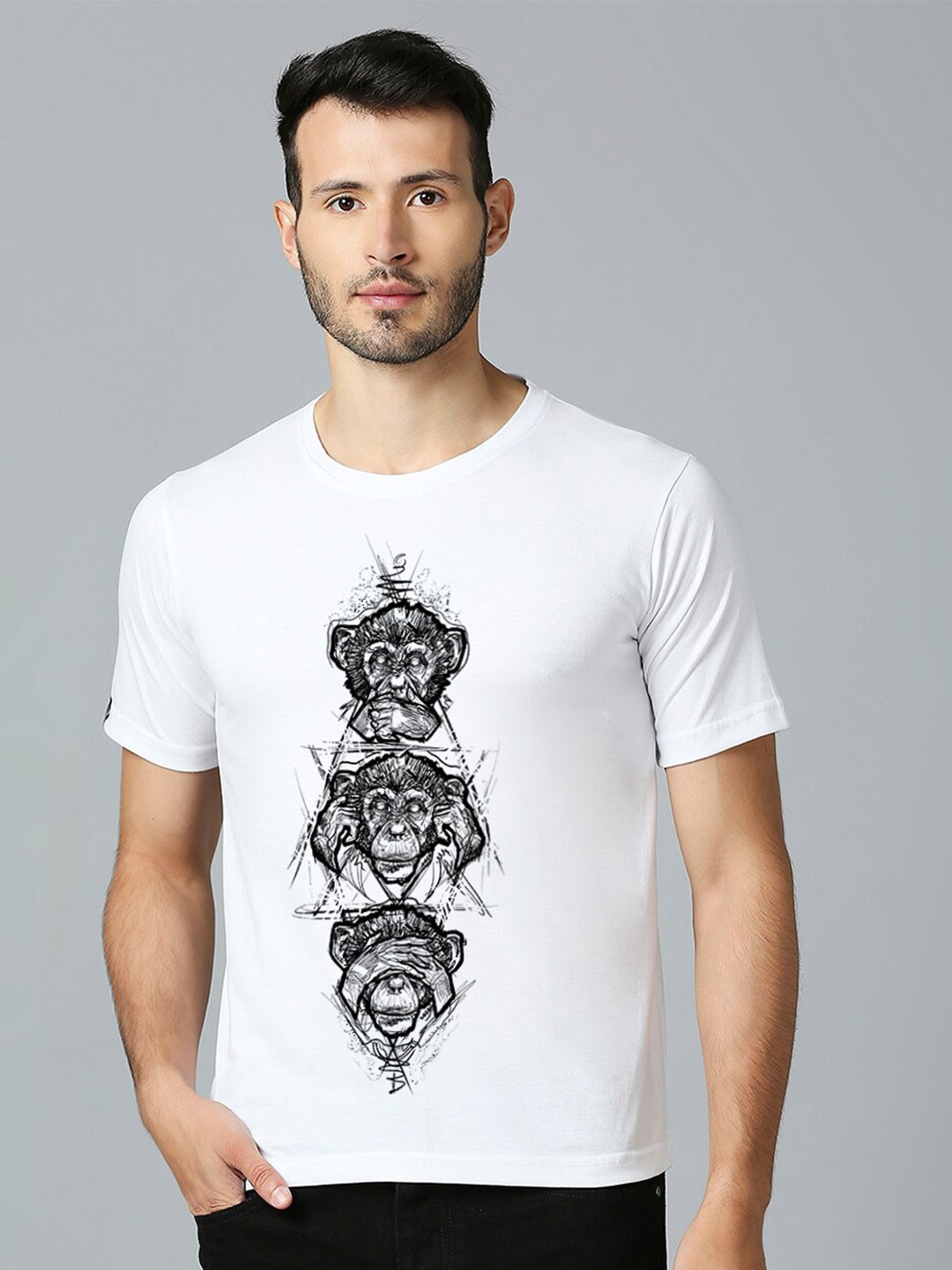 

MOD ECRU Unisex Graphic Printed Cotton T-shirt, White