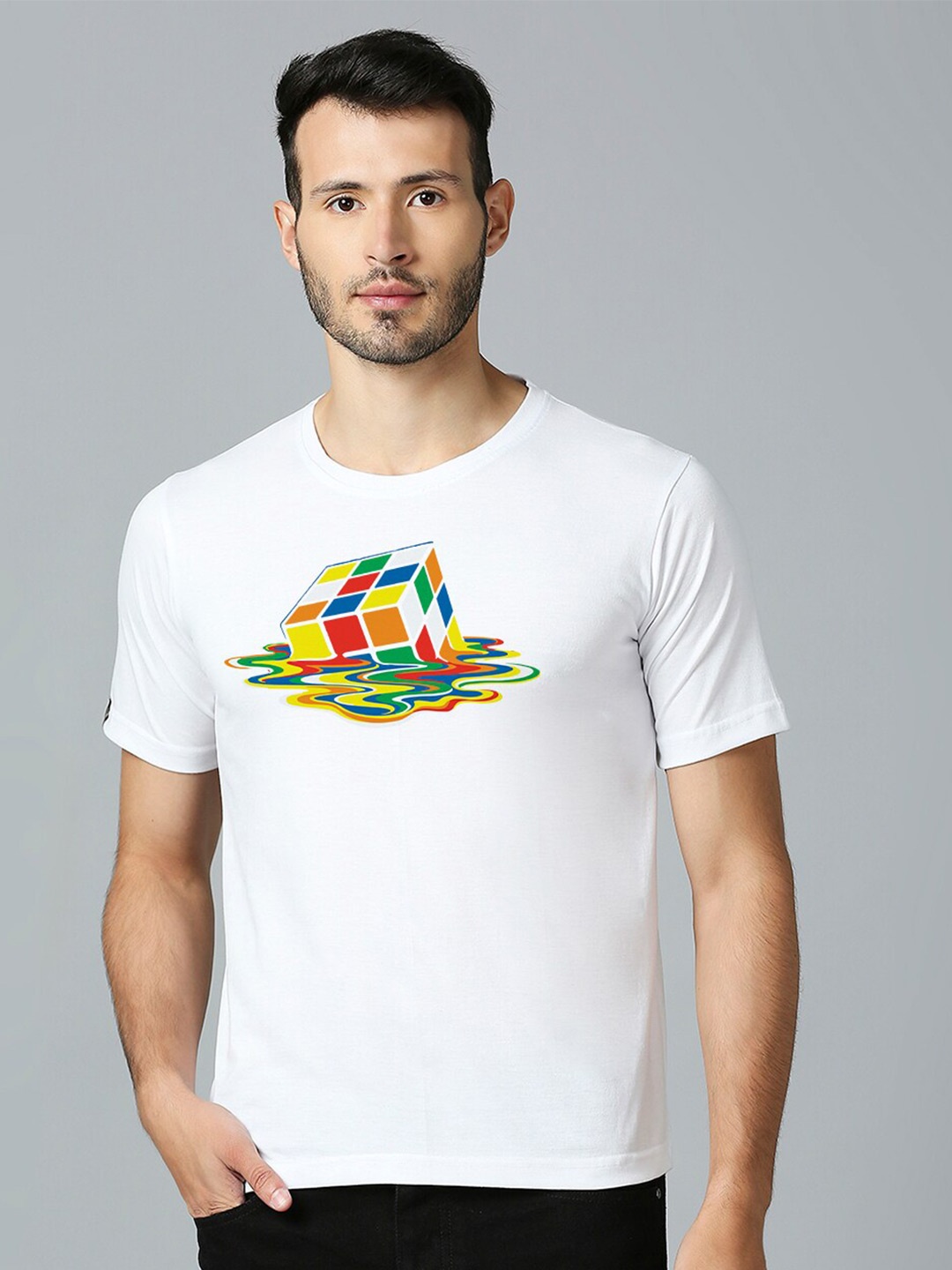

MOD ECRU Unisex Graphic Printed Cotton T-shirt, White
