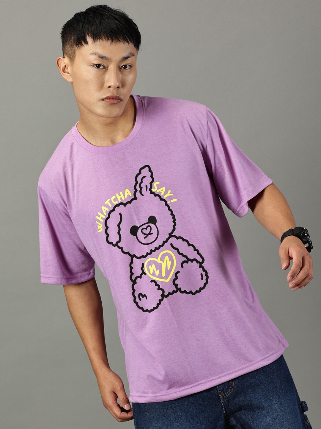 

Rodzen Graphic Printed Oversized T-shirt, Lavender