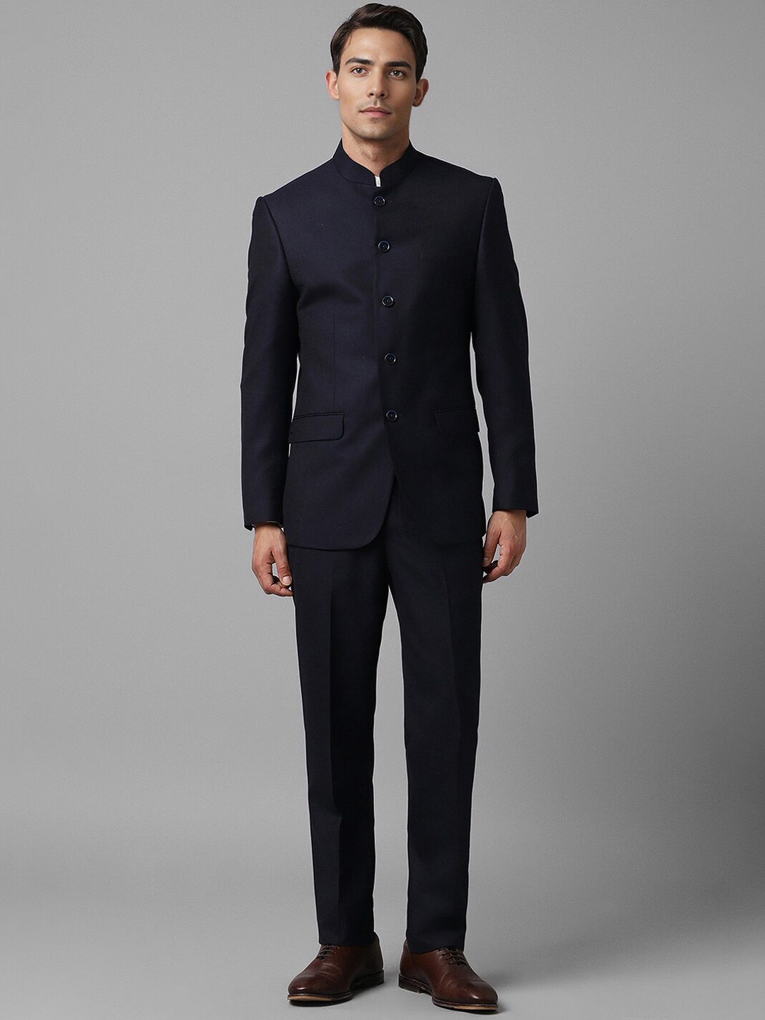 

Louis Philippe Two Piece Formal Bandhgala, Navy blue