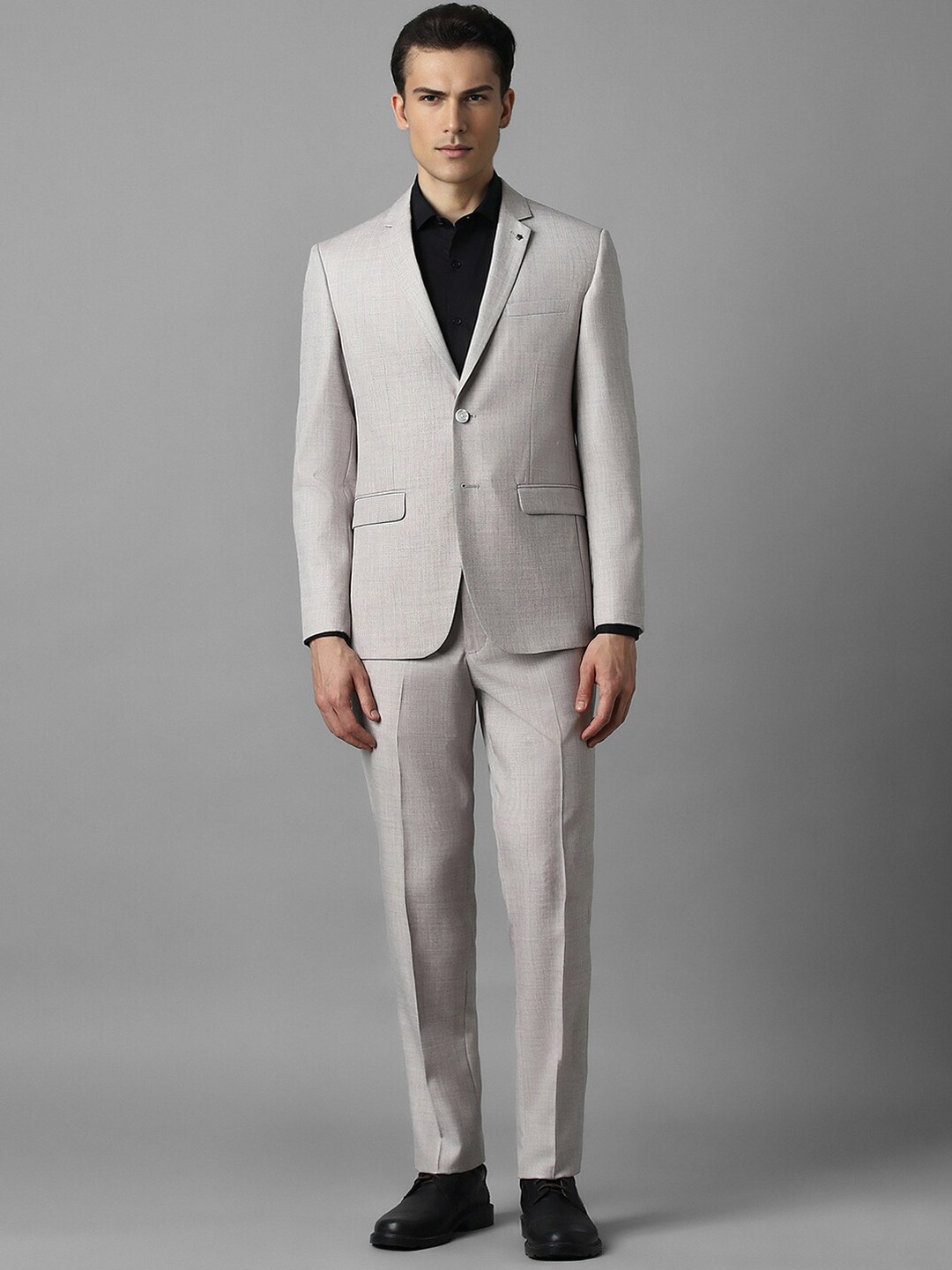 

Louis Philippe Textured Slim-Fit Formal Two Piece Suit, Grey