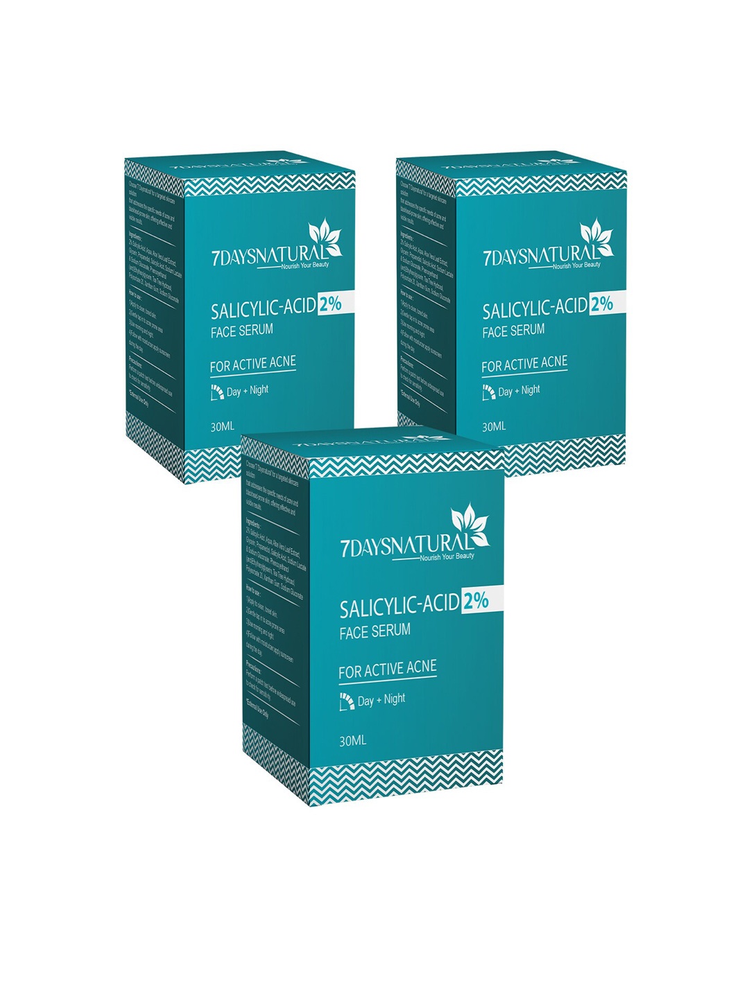 

7 DAYS Set Of 3 2% Salicylic Acid Serum - 30 ml Each, Navy blue