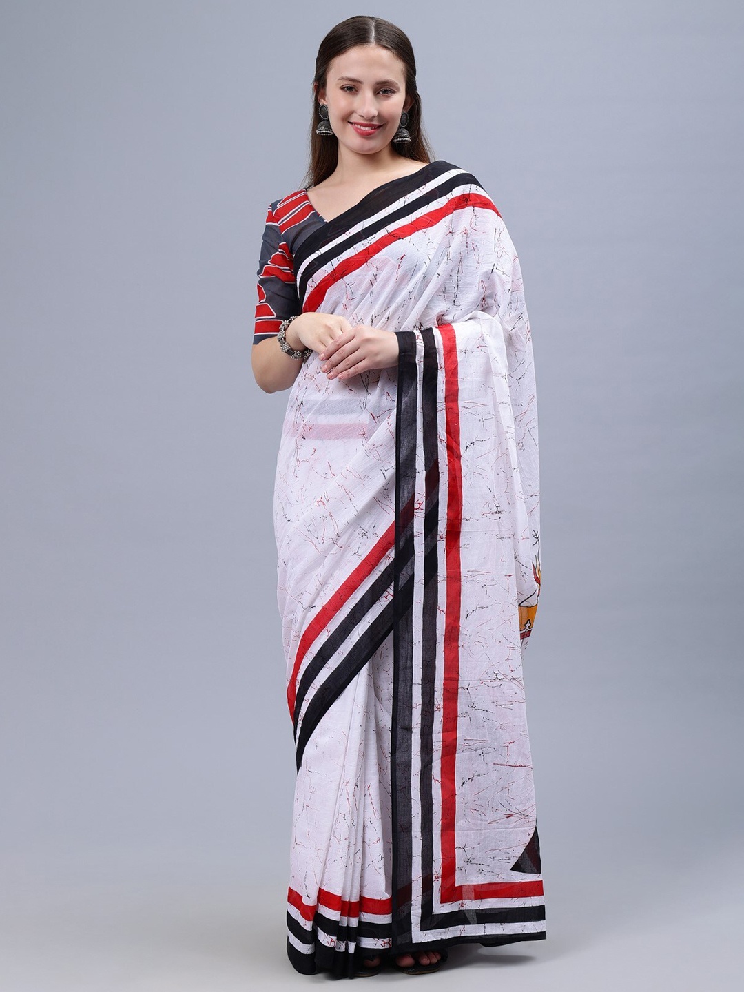 

THE VASILIKI Pure Cotton Saree, White