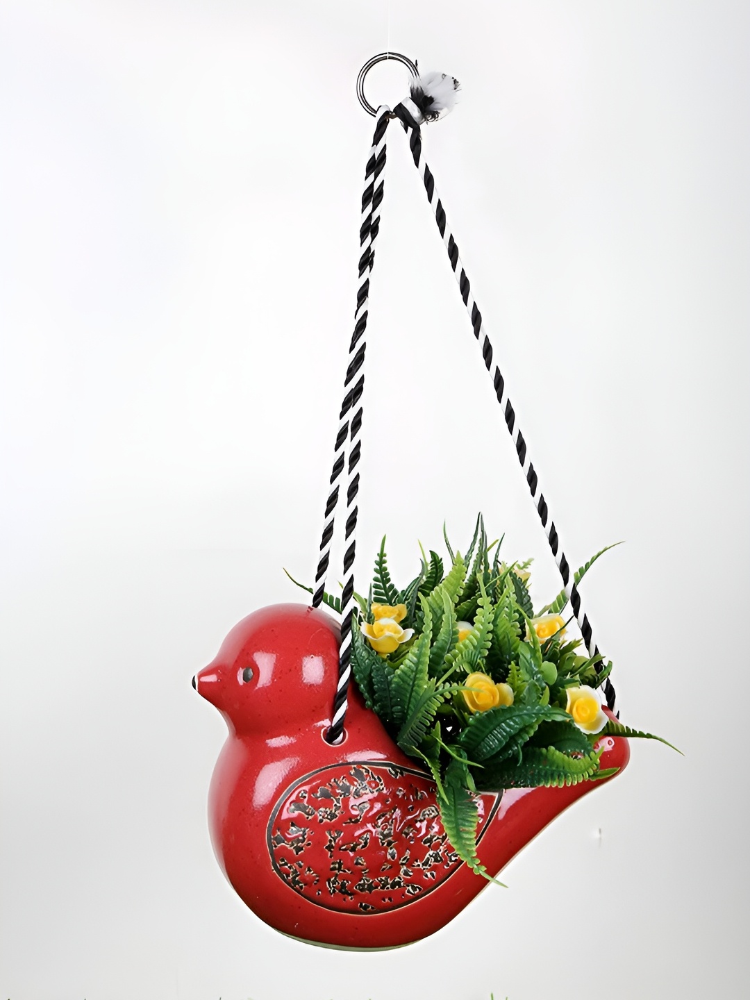 

INDIA MEETS INDIA Red Ceramic Hanging Planter