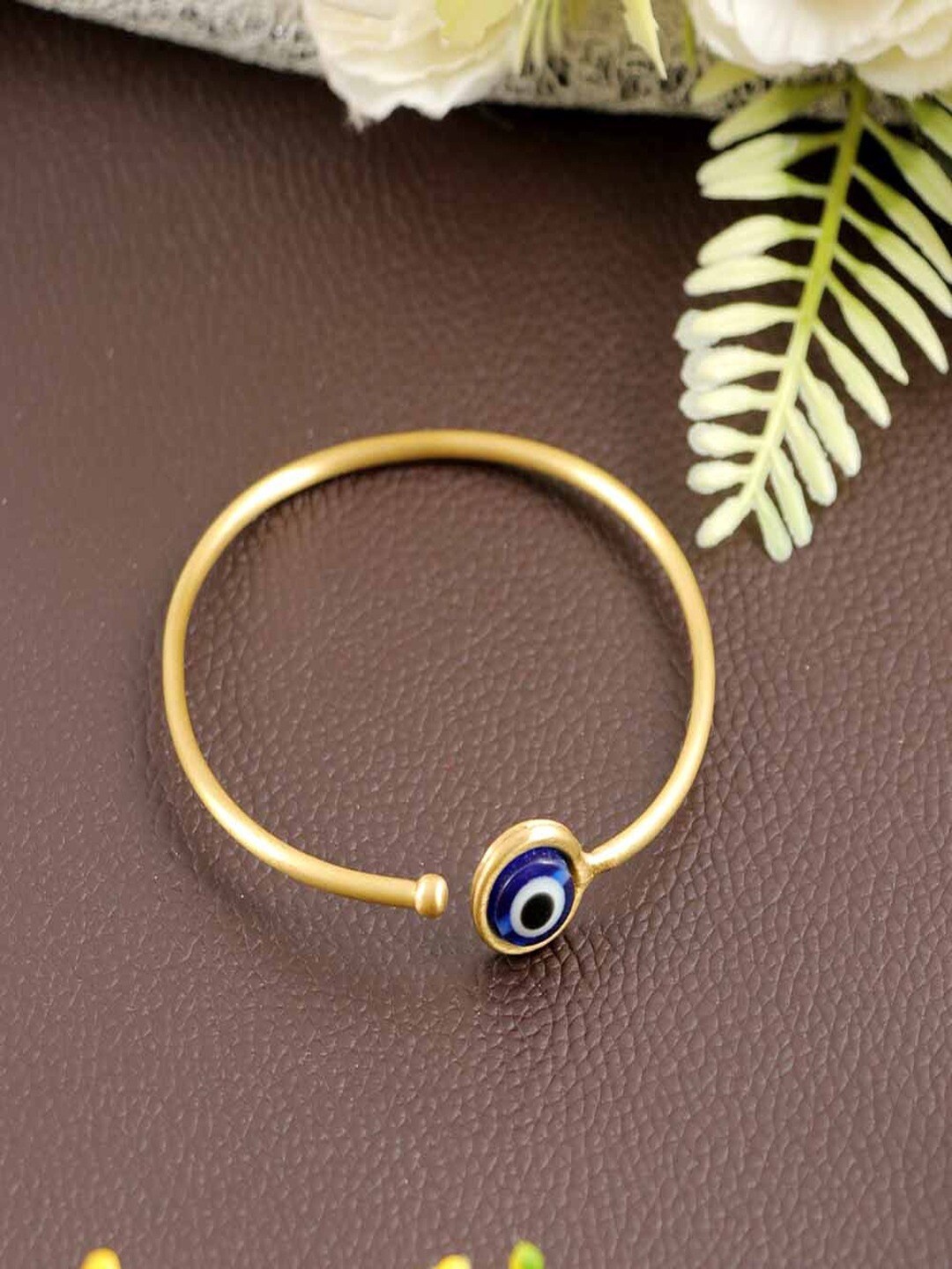 UNIVERSITY TRENDZ Gold-Plated Evil Eye Nazariya Cuff Bracelet