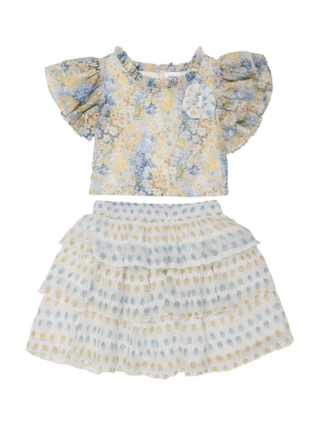 

Doodle Girls Printed Top & Skirt Clothing Set, Yellow