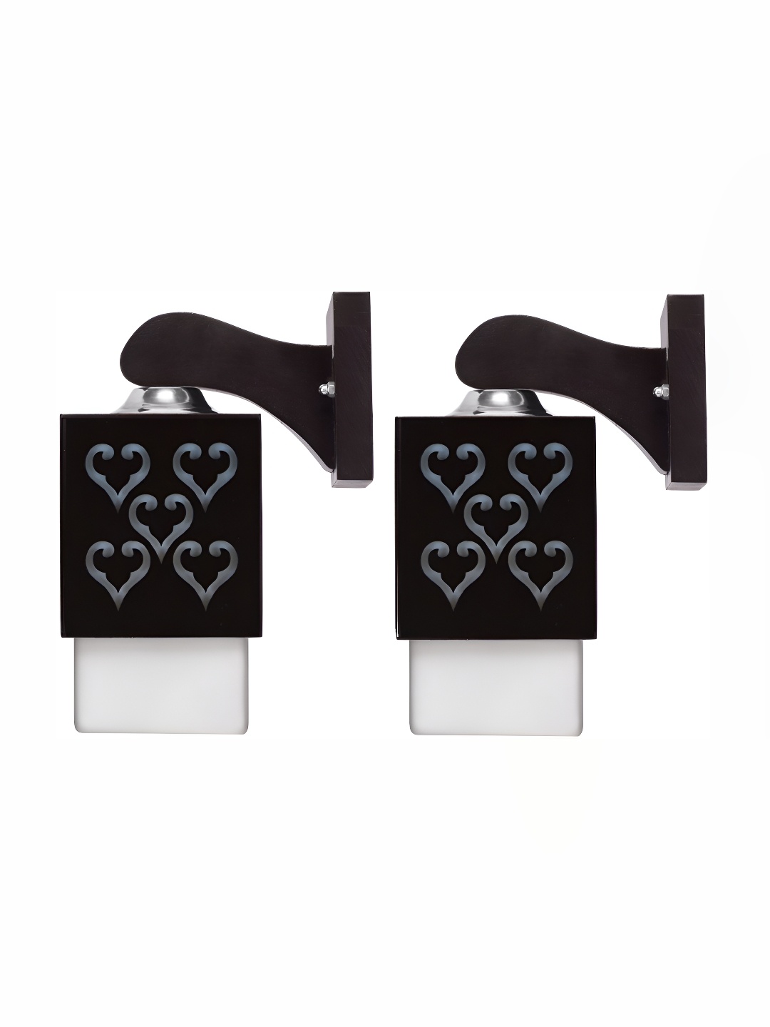 

1ST TIME White & Black Wood Traditional Square Shaped Wall Lamp