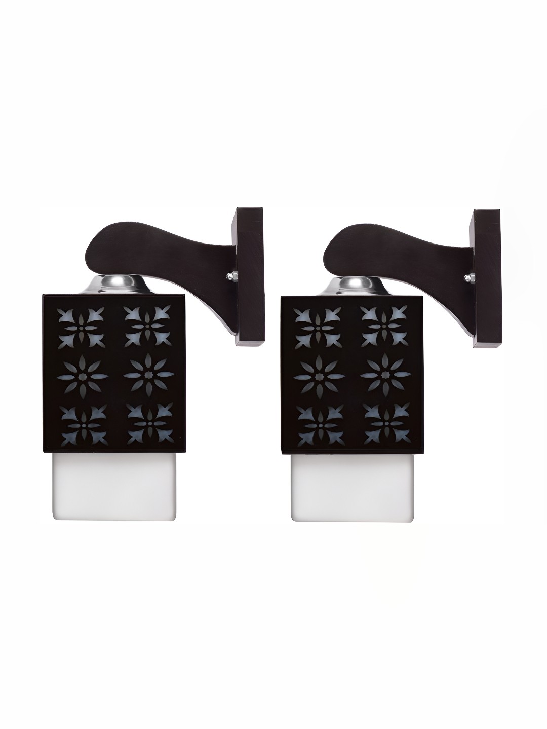 

1ST TIME White & Black Wood Traditional Square Shaped Wall Lamp