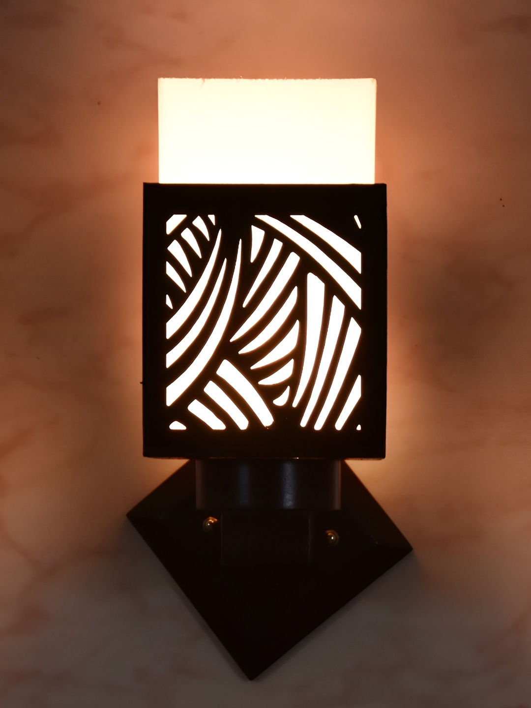 

1ST TIME White & Black Wood Traditional Square Shaped Wall Lamp