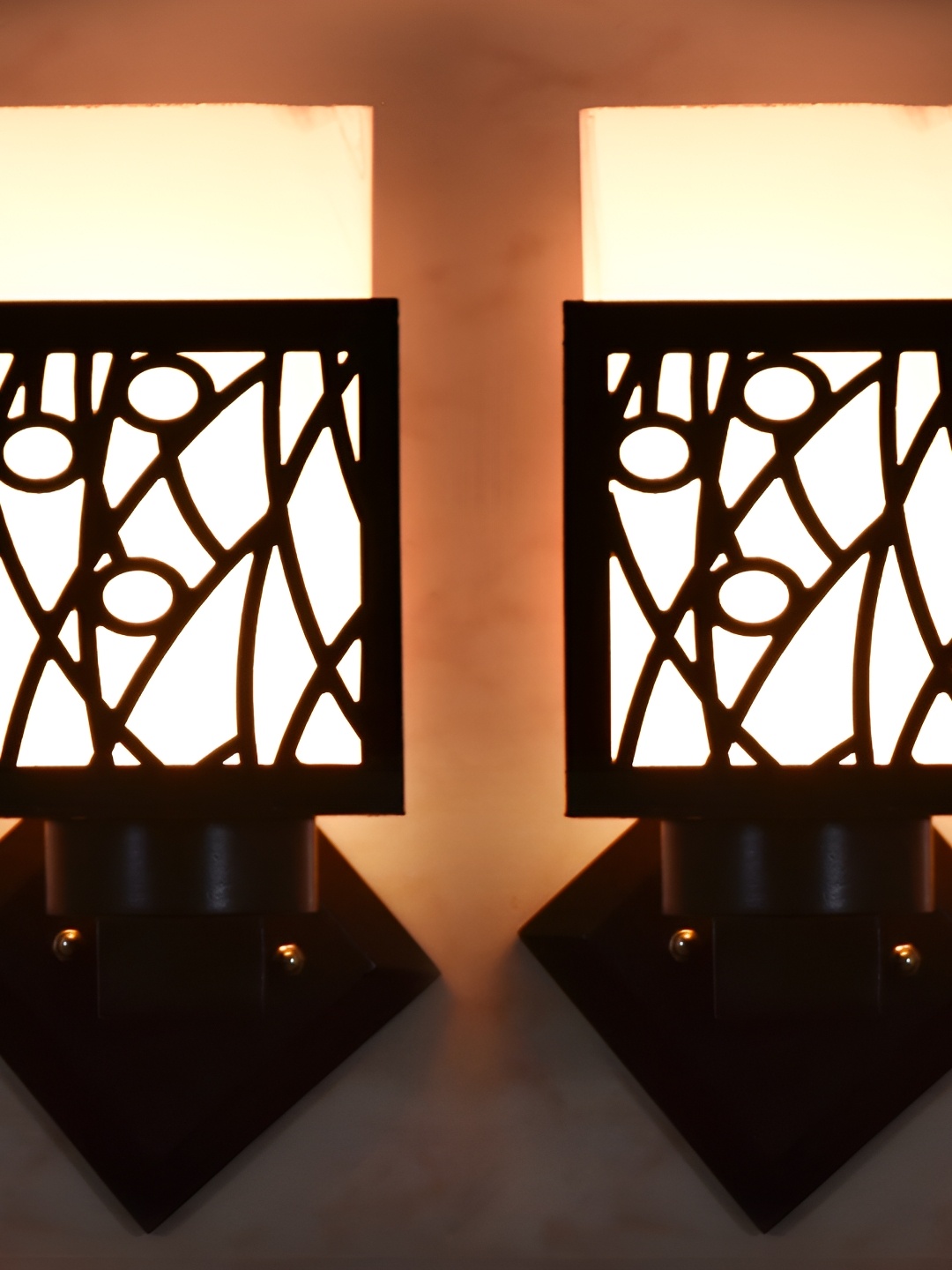 

1ST TIME White & Black Wood Traditional Square Shaped Wall Lamp
