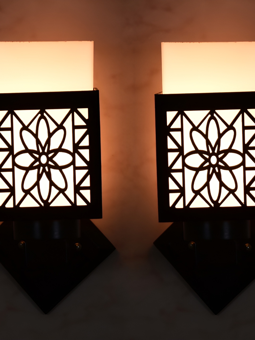 

1ST TIME White & Black Wood Traditional Rectangle Shaped Wall Lamp