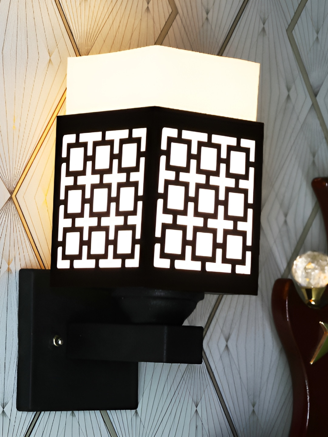 

1ST TIME White Wood Traditional Square Shaped Wall Lamp