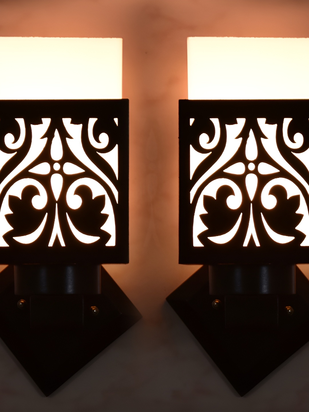 

1ST TIME White & Black 2 Pcs Wood Contemporary Square Shaped Wall Lamp