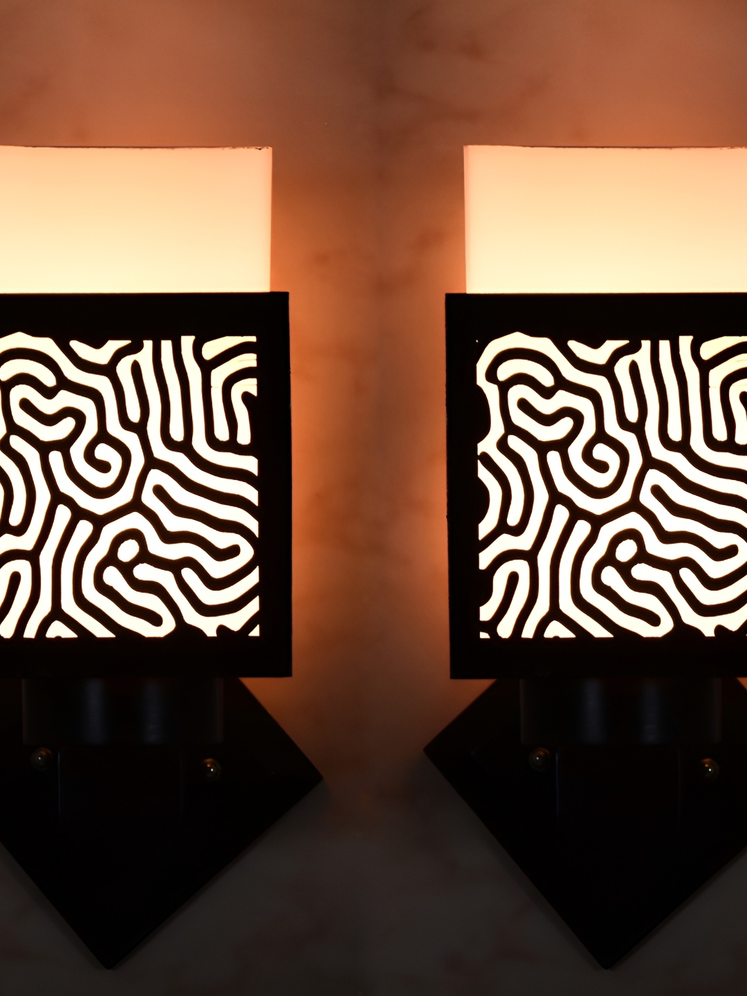 

1ST TIME White Wooden Traditional Square Shaped Wall Lamp