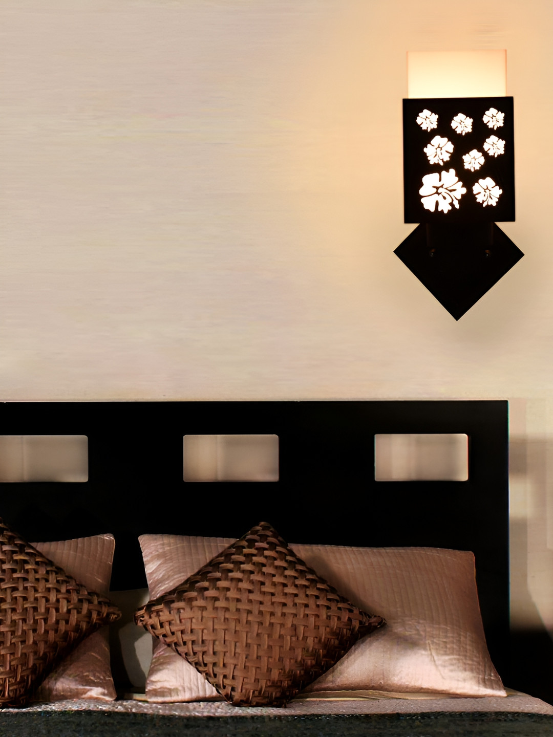 

1ST TIME White & Black Textured Wood Contemporary Square Shaped Wall Lamp