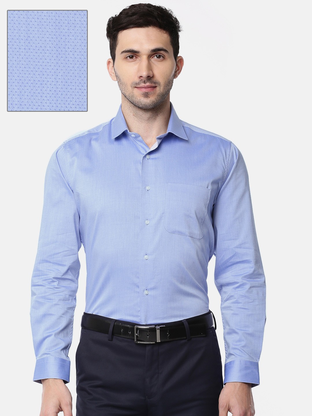 

Van Heusen Men Blue Custom Regular Fit Solid Formal Shirt