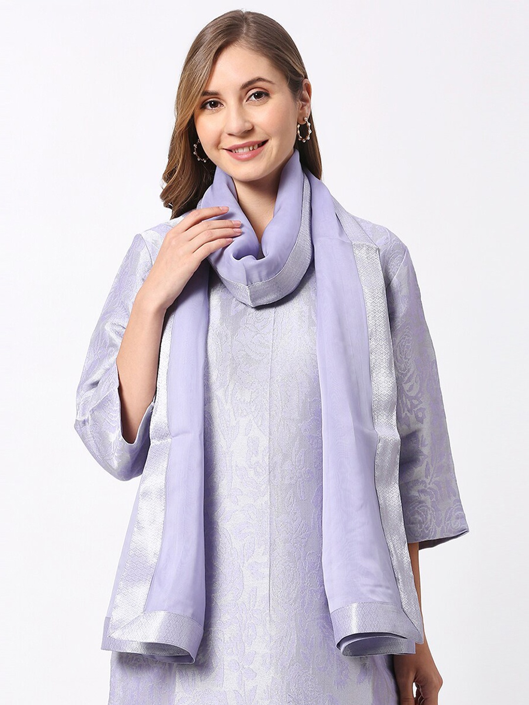 

Cloth Haus India Women Georgette Scarf, Lavender