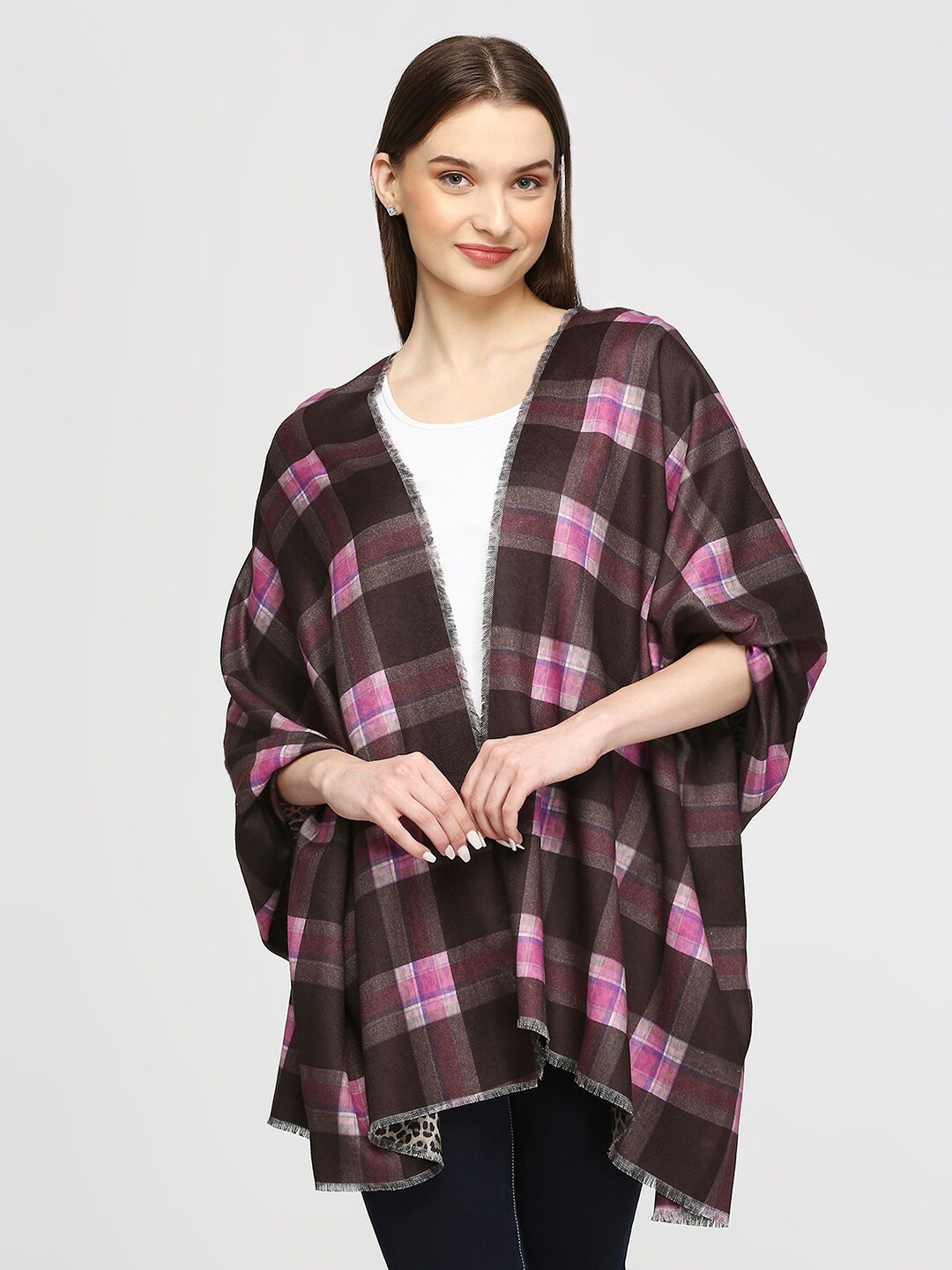 

Cloth Haus India Women Checked Scarf, Brown