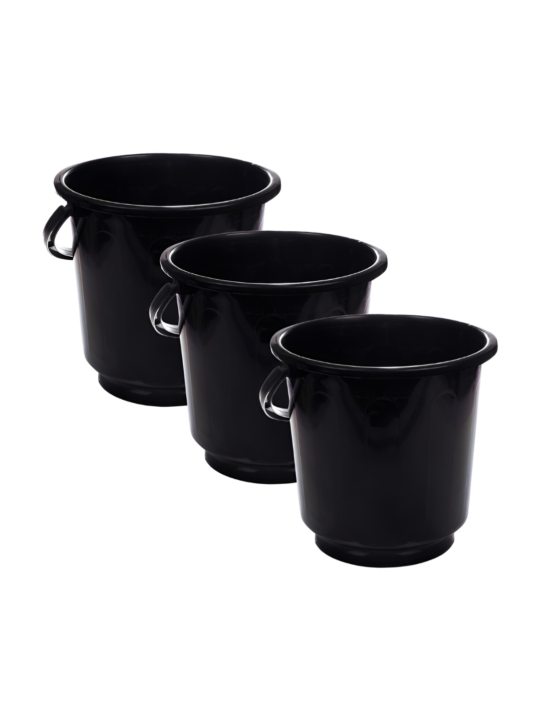 

Kuber Industries Black 3 Pieces Unbreakable Bucket