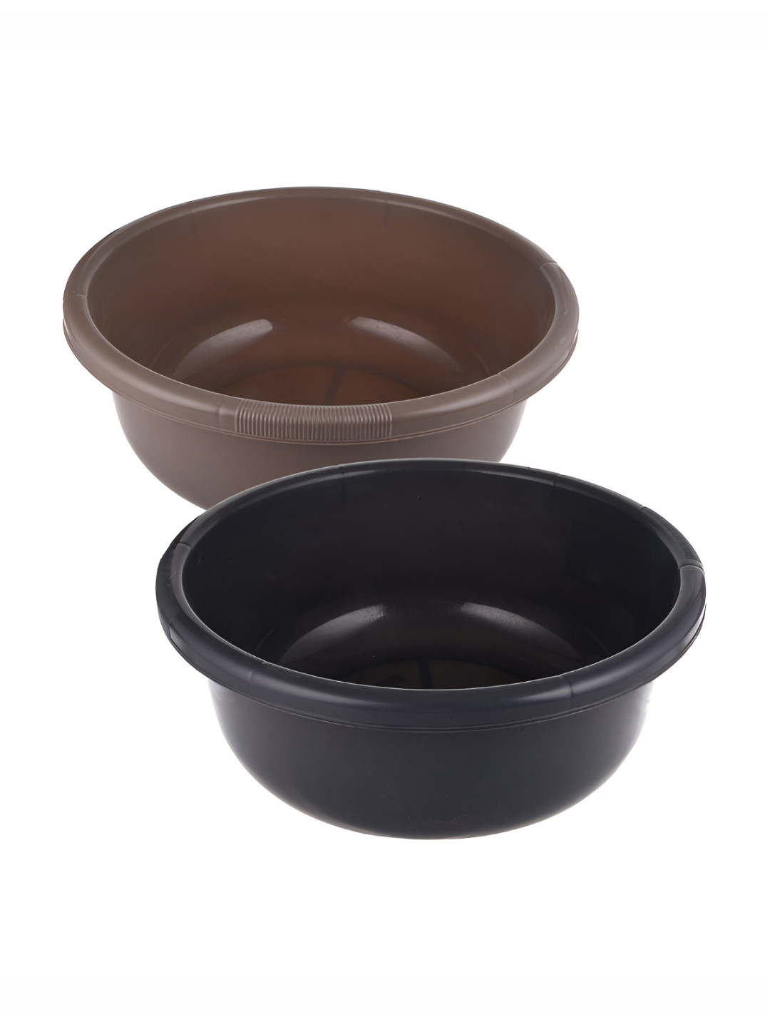 

Kuber Industries 2-Pcs Brown & Black Round Bath Tub