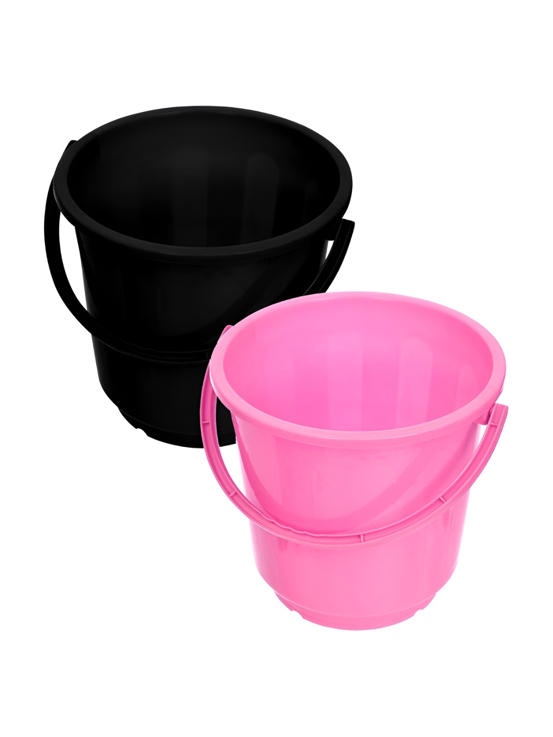 

Kuber Industries Black & Pink 2 Pieces Unbreakable Bucket