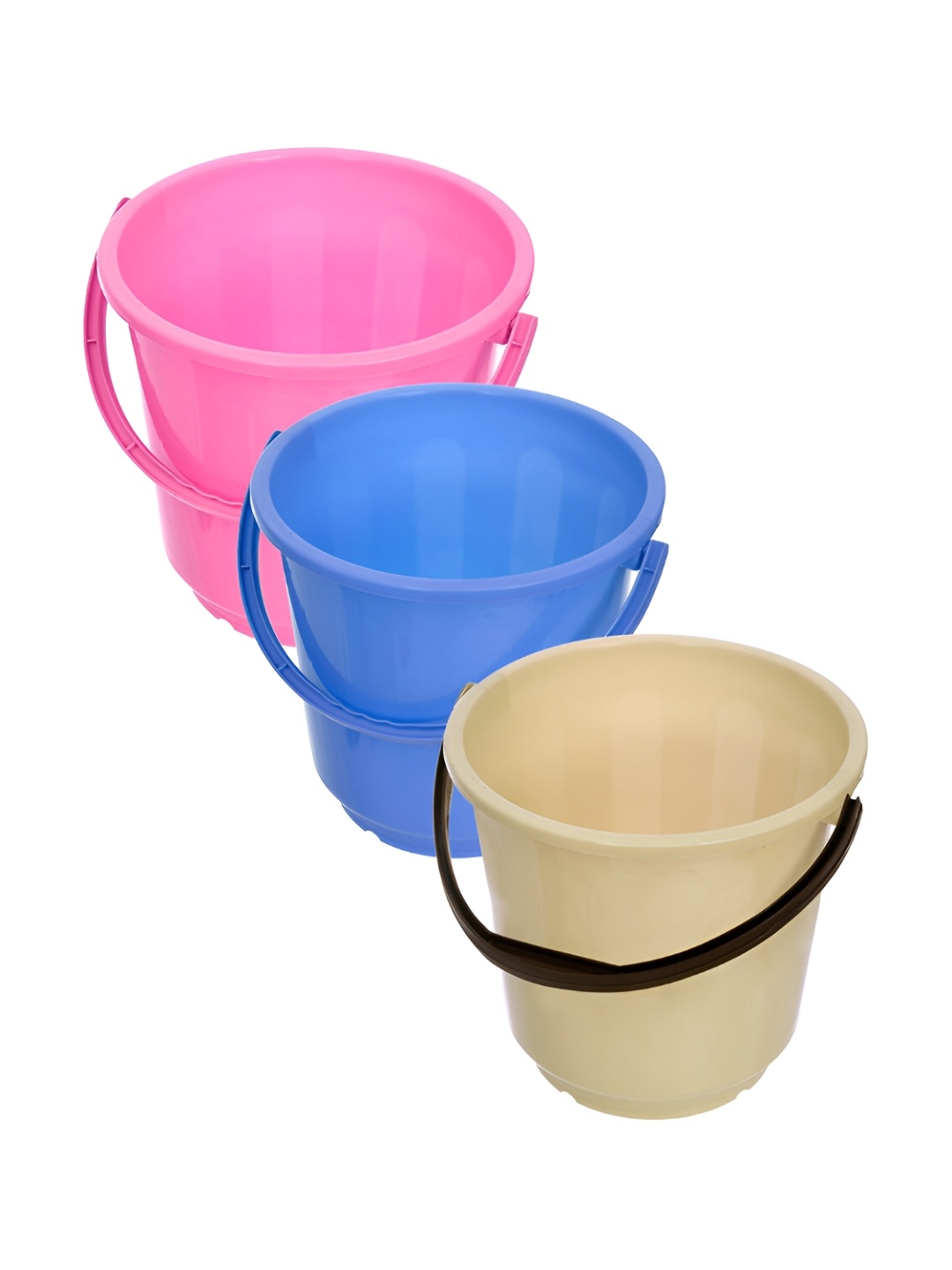 

Kuber Industries Pink & Blue 3 Pieces Unbreakable Bucket